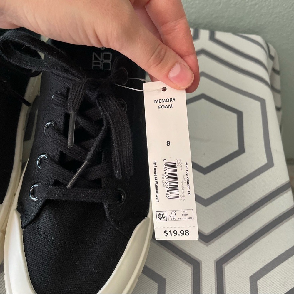 🌱5/$25🌱 No Boundaries | Black & White Canvas Platform Sneakers - Picture 7 of 7